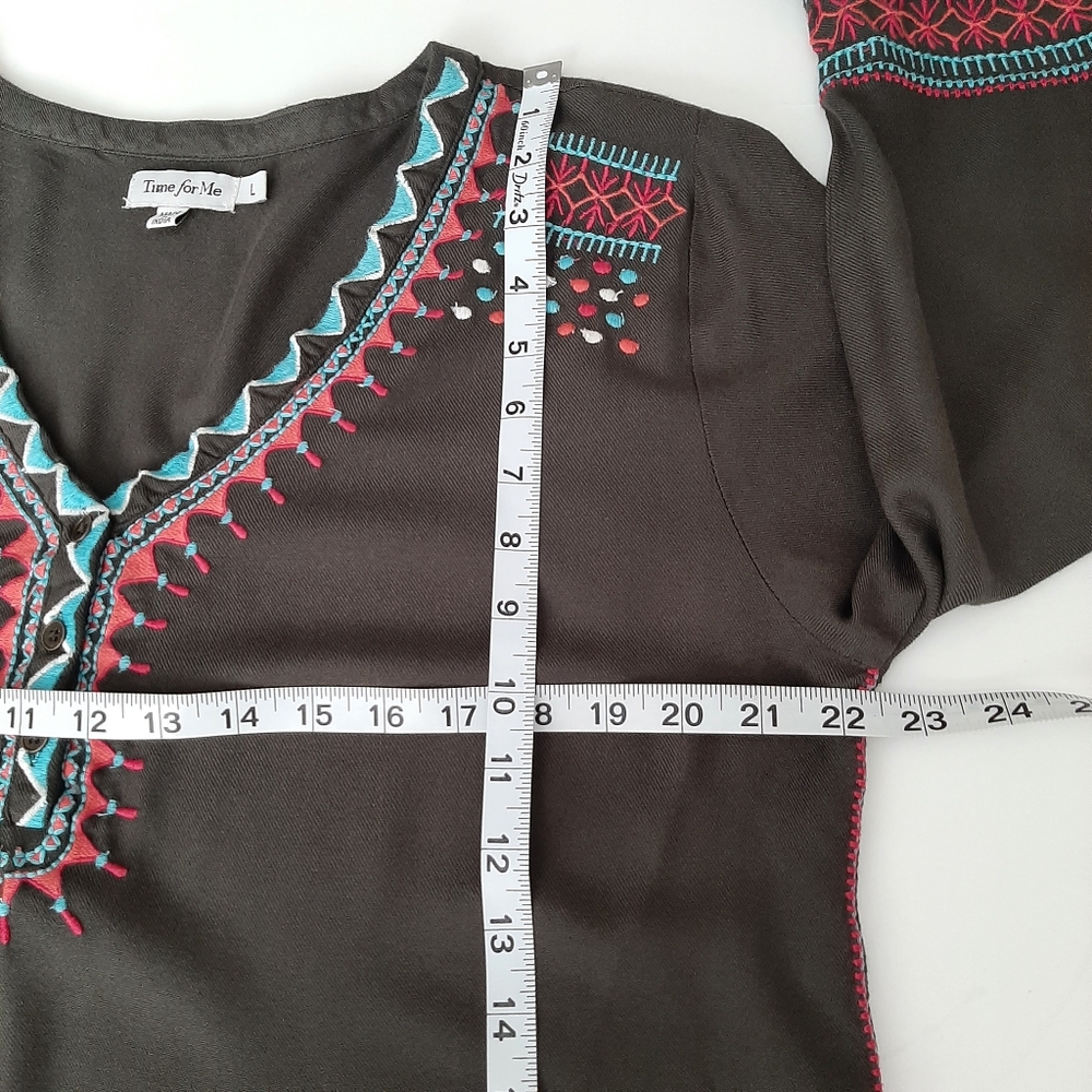 Time For Me Boho Top Size Large - Picture 14 of 16